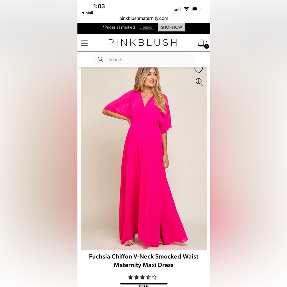 Pinkblush Maternity Fuchsia Chiffon Maxi Dress
